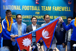 नयाँ प्रशिक्षकसहित नेपाली राष्ट्रिय पुरुष फुटबल टोलीको बिदाई