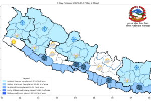 आज पनि केही ठाउँमा चट्याङसहित वर्षा, तराईमा हावाहुरीको सम्भावना