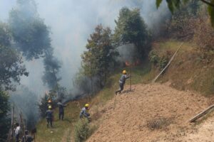 चन्द्रागिरिको आगो यसरी निभाइँदैछ,