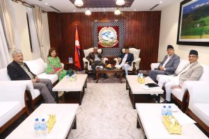 प्रधानमन्त्री ओली र देउवा दम्पतीसहित नेताहरु छलफल